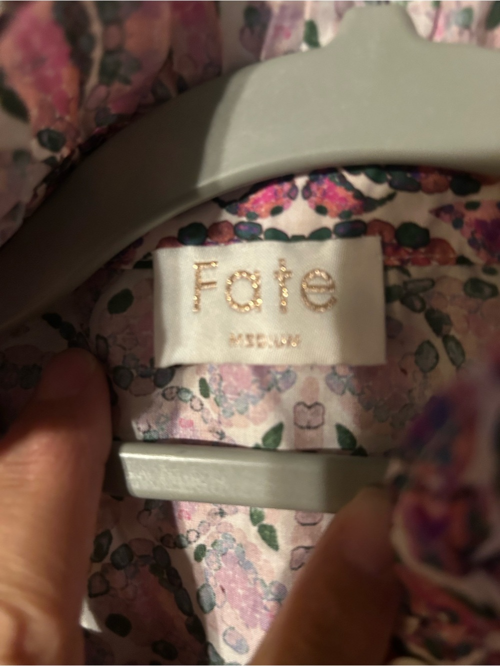 Fate Floral Button-Up Shirt in Pink and Green - Picture 3 of 3